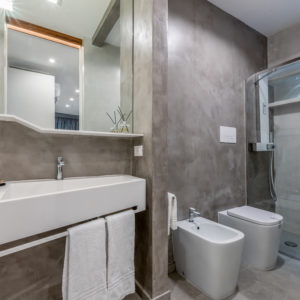 contemporary interior of hotel toilet