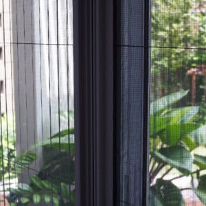 door with mosquito netting screen against wire mosquitoes and pr